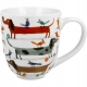 PORCELANOWY Kubek XXL 1000 ml do KAWY HERBATY - Psi Świat DŁUGIE PSY