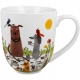 PORCELANOWY Kubek XXL 1000 ml do KAWY HERBATY - Psi Świat PSI PIKNIK