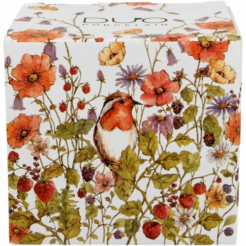 Kubek baryłka 430 ml z Zaparzaczem do HERBATY ZIÓŁ Flower Classic WILD BIRD