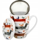 Porcelanowy Kubek 360 ml z Zaparzaczem do HERBATY ZIÓŁ Psi Świat DŁUGIE PSY