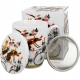 Porcelanowy Kubek 360 ml z Zaparzaczem do HERBATY ZIÓŁ - PIES NA ROWERZE