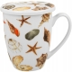 Porcelanowy Kubek 360 ml z Zaparzaczem do HERBATY ZIÓŁ - Seaside MUSZLE