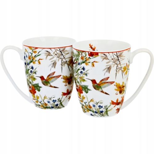 Flower Classic KOLIBER Porcelanowy Kubek 360 ml do KAWY HERBATY - 2 sztuki
