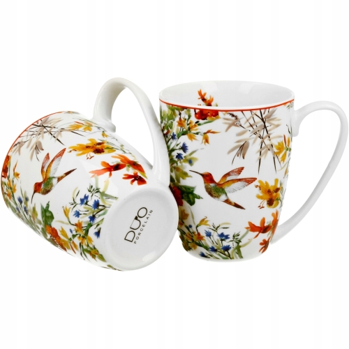 Flower Classic KOLIBER Porcelanowy Kubek 360 ml do KAWY HERBATY - 2 sztuki