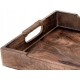DUŻA prostokątna Taca do Serwowania 45,5 x 29 x 6 cm - opalane drewno MANGO