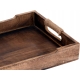 Prostokątna Taca do Serwowania 37,5 x 26 x 5 cm - opalane drewno MANGO