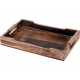 Prostokątna Taca do Serwowania 29,5 x 19 x 4 cm - opalane drewno MANGO