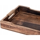 Prostokątna Taca do Serwowania 29,5 x 19 x 4 cm - opalane drewno MANGO