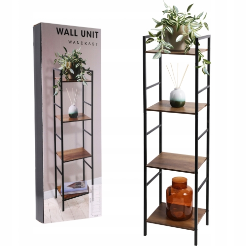 WOLNOSTĄJĄCY Regał metalowy Szafka CZTERY PÓŁKI - 29,5x23,5x106,5 cm - LOFT