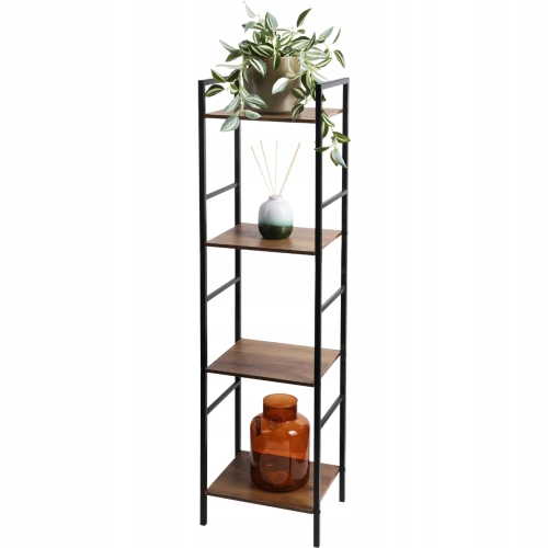 WOLNOSTĄJĄCY Regał metalowy Szafka CZTERY PÓŁKI - 29,5x23,5x106,5 cm - LOFT
