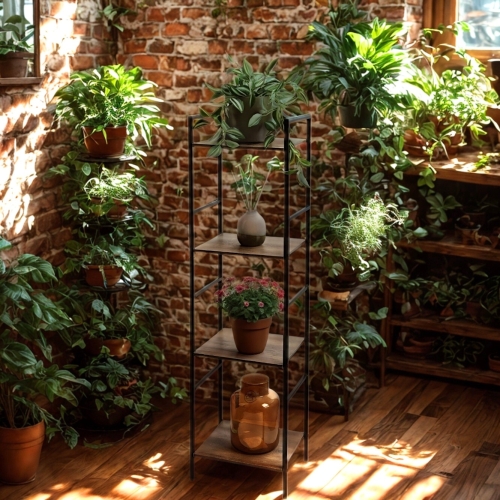 WOLNOSTĄJĄCY Regał metalowy Szafka CZTERY PÓŁKI - 29,5x23,5x106,5 cm - LOFT