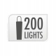Dekoracyjne OGRODOWE Zewnętrzne SOLARNE lampki 200 LED Girlanda - 12 metrów