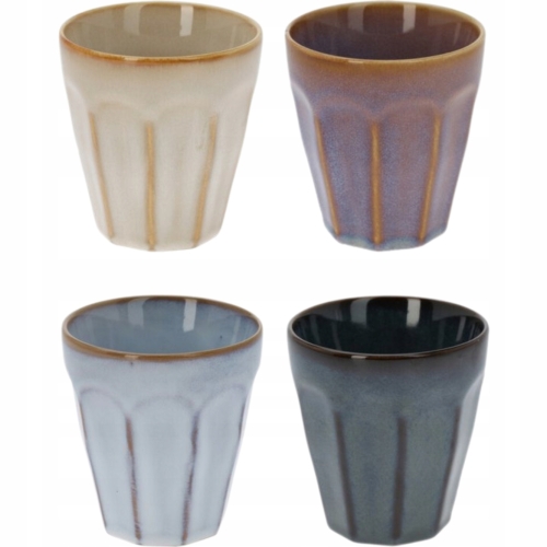 Kamionkowy KUBEK 250 ml, 8,5 x 9 cm do KAWY HERBATY - komplet 4 sztuki