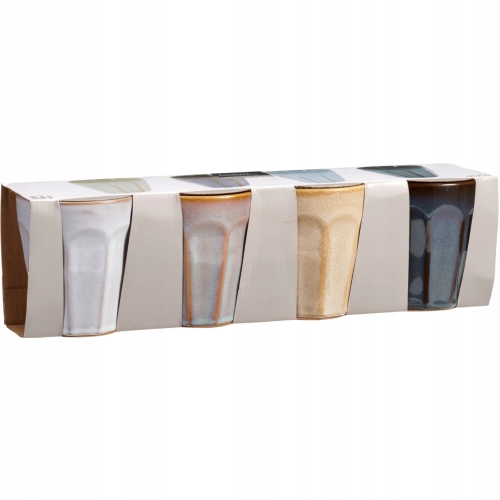 Kamionkowy KUBEK 250 ml, 8,5 x 9 cm do KAWY HERBATY - komplet 4 sztuki
