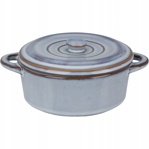 ŻAROODPORNE Naczynie do zapiekania Z pokrywką 13 x 6 cm, 350 ml - SZARE