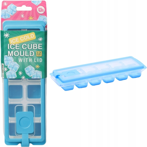 Zamykana Foremka 26 x 9 x 4 cm Kostkarka DO LODU na 12 kostek - NIEBIESKA