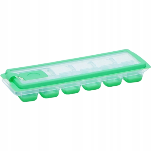 Zamykana Foremka 26 x 9 x 4 cm Kostkarka DO LODU na 12 kostek - ZIELONA