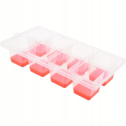 Foremka 25 x 13 x 5 cm Kostkarka DO LODU na 8 DUŻYCH kostek - CZERWONA