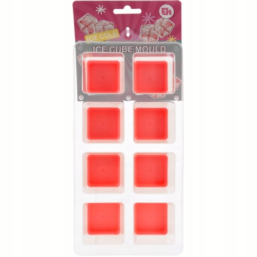 Foremka 25 x 13 x 5 cm Kostkarka DO LODU na 8 DUŻYCH kostek - CZERWONA