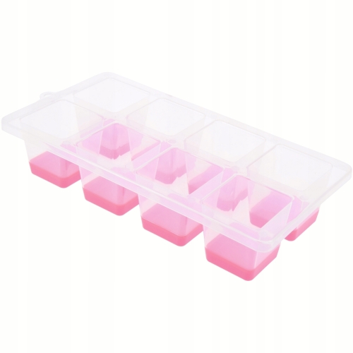 Foremka 25 x 13 x 5 cm Kostkarka DO LODU na 8 DUŻYCH kostek - RÓŻOWA
