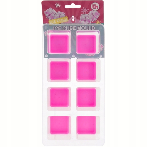Foremka 25 x 13 x 5 cm Kostkarka DO LODU na 8 DUŻYCH kostek - RÓŻOWA