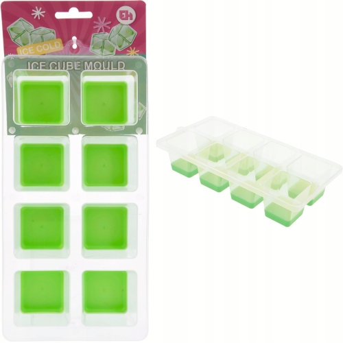 Foremka 25 x 13 x 5 cm Kostkarka DO LODU na 8 DUŻYCH kostek - ZIELONA