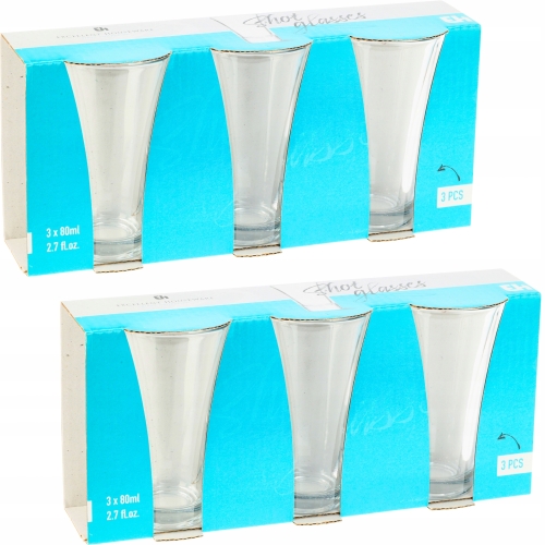 Przezroczyste Kieliszki do Wódki Shotów 60 ml, 5,5 x 9 cm - ZESTAW 6 SZTUK