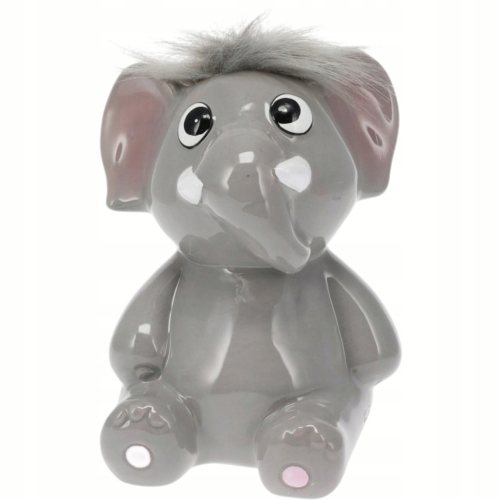 [#E] Duża dekoracyjna CERAMICZNA SKARBONKA 12 x 11 x 15 cm Figurka - SŁOŃ