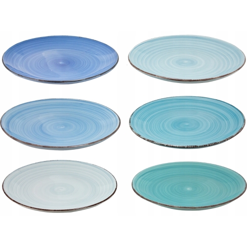 Ceramiczny ZESTAW OBIADOWY Talerze Płaskie Głębokie Deserowe - 6 osób 18 el