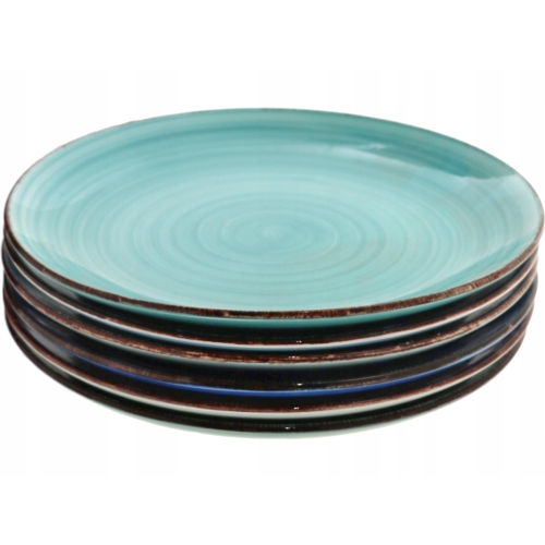 Ceramiczny ZESTAW OBIADOWY Talerze Płaskie Głębokie Deserowe - 6 osób 18 el