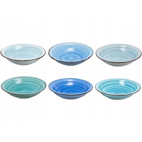 Ceramiczny ZESTAW OBIADOWY Talerze Płaskie Głębokie Deserowe - 6 osób 18 el