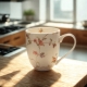 Duży PORCELANOWY Kubek XXL 1000 ml do KAWY HERBATY - Flower Classic SAFA