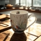 Duży PORCELANOWY Kubek XXL 1000 ml do KAWY HERBATY - Flower Classic JULY