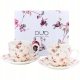 DWIE Porcelanowe Filiżanki 270 ml do KAWY HERBATY - Flower Classic SAFA