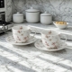DWIE Porcelanowe Filiżanki 270 ml do KAWY HERBATY - Flower Classic SAFA