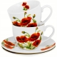 DWIE Porcelanowe Filiżanki 270 ml do KAWY HERBATY - Flower Classic POPPIES