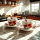 DWIE Porcelanowe Filiżanki 270 ml do KAWY HERBATY - Flower Classic POPPIES