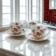 DWIE Porcelanowe Filiżanki 270 ml do KAWY HERBATY - Flower Classic APRIL