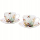 DWIE Porcelanowe Filiżanki 270 ml do KAWY HERBATY - Flower Classic JULY