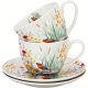 DWIE Porcelanowe Filiżanki 270 ml do KAWY HERBATY - Flower Classic JULY
