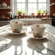 DWIE Porcelanowe Filiżanki 270 ml do KAWY HERBATY - Flower Classic JULY