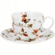 Porcelanowa filiżanka 250ml ze spodkiem Do KAWY HERBATY - Five o'clock SAFA