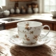 Porcelanowa filiżanka 250ml ze spodkiem Do KAWY HERBATY - Five o'clock SAFA