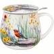 Kubek baryłka 430 ml z Zaparzaczem do HERBATY ZIÓŁ - Flower Classic JULY
