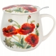 Kubek baryłka 430 ml z Zaparzaczem do HERBATY ZIÓŁ - Flower Classic POPPIES
