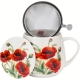 Kubek baryłka 430 ml z Zaparzaczem do HERBATY ZIÓŁ - Flower Classic POPPIES