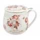 PORCELANOWY Kubek baryłka 430 ml z Zaparzaczem do HERBATY ZIÓŁ - SECESJA
