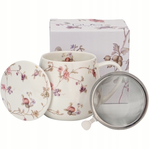 Kubek baryłka 430 ml z Zaparzaczem do HERBATY ZIÓŁ - Flower Classic SAFA