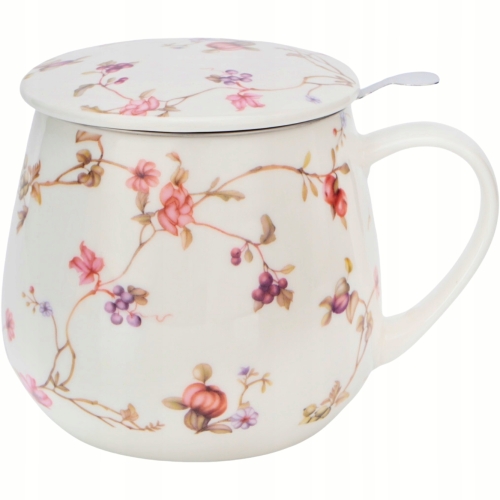 Kubek baryłka 430 ml z Zaparzaczem do HERBATY ZIÓŁ - Flower Classic SAFA