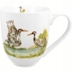 Duży PORCELANOWY Kubek XXL 1000 ml do KAWY HERBATY - Ptasi Świat ŻURAWIE